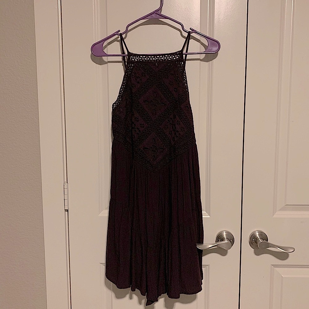 Purple high neck crochet AE American Eagle dress